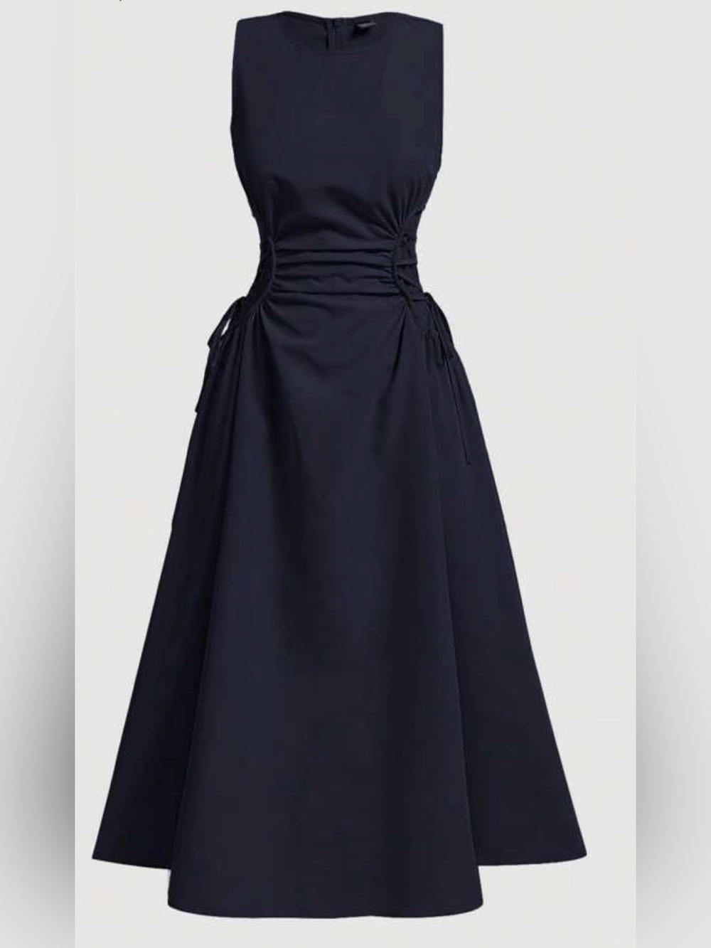 SHEIN Navy Sleeveless Side-Ruched Midi Dress